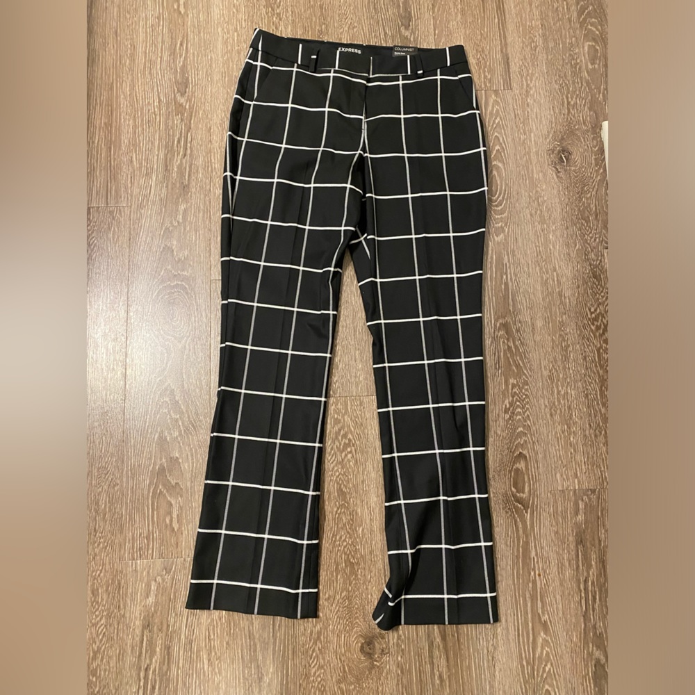 Express Black and white boot cut trousers